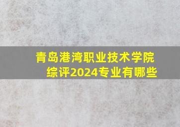 青岛港湾职业技术学院综评2024专业有哪些