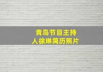 青岛节目主持人徐琳简历照片