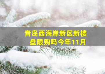 青岛西海岸新区新楼盘限购吗今年11月