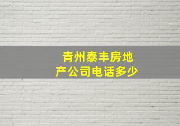 青州泰丰房地产公司电话多少