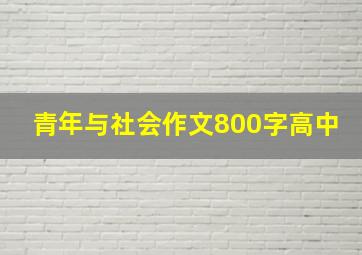 青年与社会作文800字高中