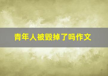 青年人被毁掉了吗作文