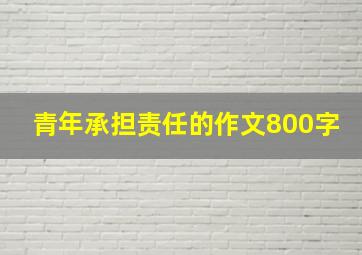 青年承担责任的作文800字