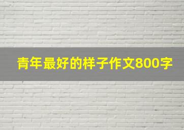 青年最好的样子作文800字