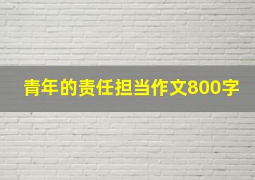 青年的责任担当作文800字