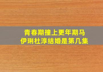 青春期撞上更年期马伊琍杜淳结婚是第几集