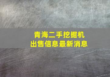 青海二手挖掘机出售信息最新消息