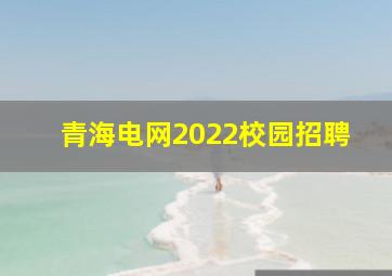 青海电网2022校园招聘