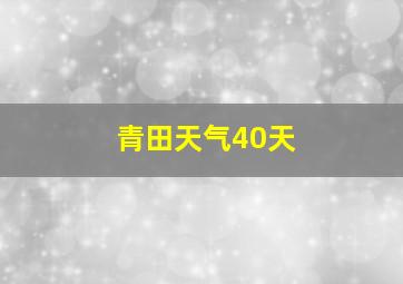 青田天气40天