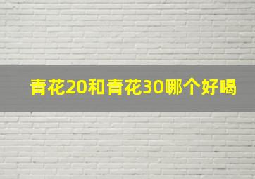 青花20和青花30哪个好喝