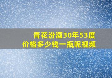 青花汾酒30年53度价格多少钱一瓶呢视频