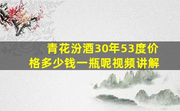 青花汾酒30年53度价格多少钱一瓶呢视频讲解