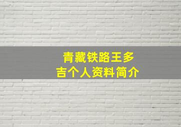 青藏铁路王多吉个人资料简介