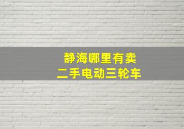 静海哪里有卖二手电动三轮车