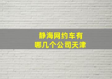 静海网约车有哪几个公司天津