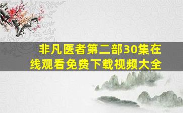 非凡医者第二部30集在线观看免费下载视频大全