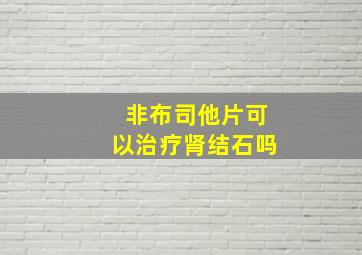 非布司他片可以治疗肾结石吗