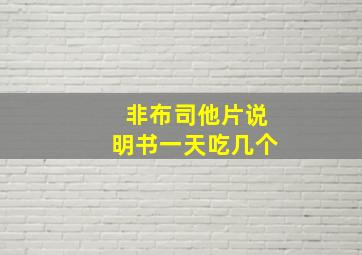 非布司他片说明书一天吃几个