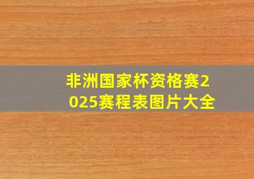 非洲国家杯资格赛2025赛程表图片大全