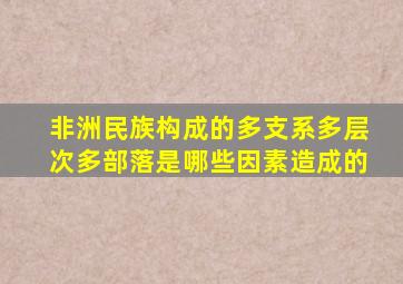 非洲民族构成的多支系多层次多部落是哪些因素造成的