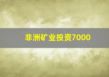 非洲矿业投资7000