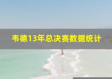 韦德13年总决赛数据统计