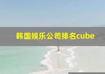 韩国娱乐公司排名cube