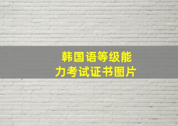 韩国语等级能力考试证书图片