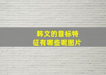 韩文的音标特征有哪些呢图片