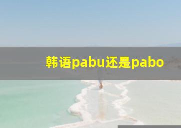 韩语pabu还是pabo