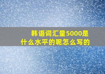 韩语词汇量5000是什么水平的呢怎么写的