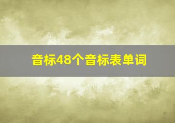 音标48个音标表单词