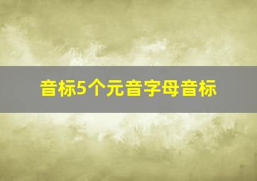 音标5个元音字母音标