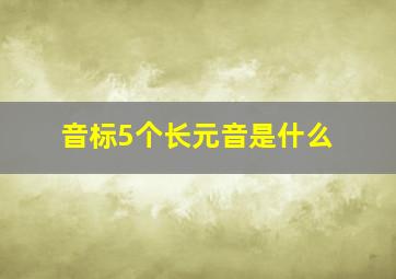 音标5个长元音是什么