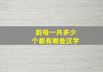 韵母一共多少个都有哪些汉字