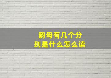 韵母有几个分别是什么怎么读