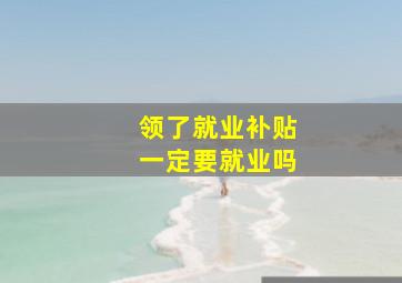 领了就业补贴一定要就业吗