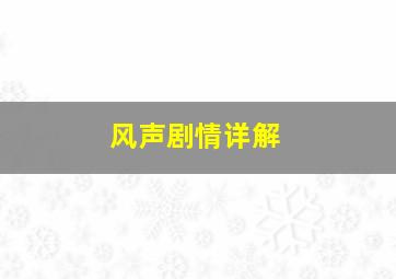 风声剧情详解