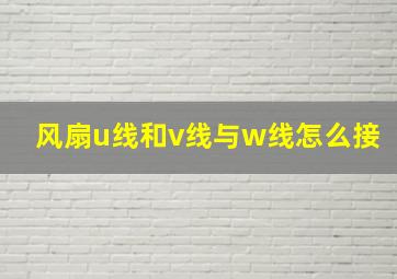 风扇u线和v线与w线怎么接