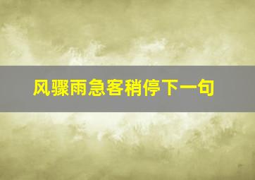 风骤雨急客稍停下一句