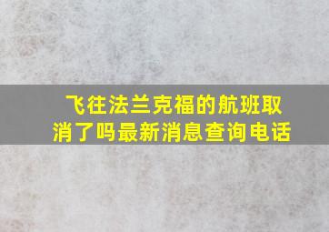 飞往法兰克福的航班取消了吗最新消息查询电话