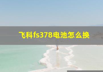 飞科fs378电池怎么换