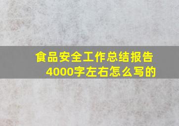 食品安全工作总结报告4000字左右怎么写的