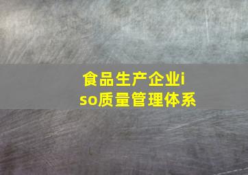 食品生产企业iso质量管理体系