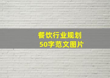 餐饮行业规划50字范文图片