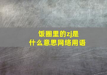 饭圈里的zj是什么意思网络用语