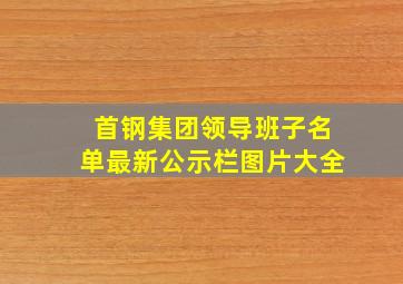 首钢集团领导班子名单最新公示栏图片大全