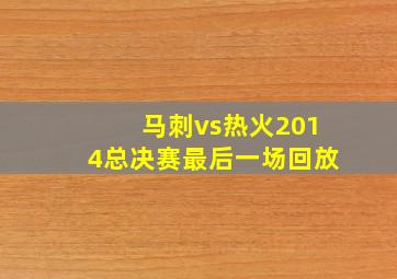 马刺vs热火2014总决赛最后一场回放