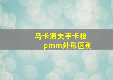 马卡洛夫手卡枪pmm外形区别