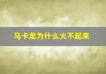 马卡龙为什么火不起来